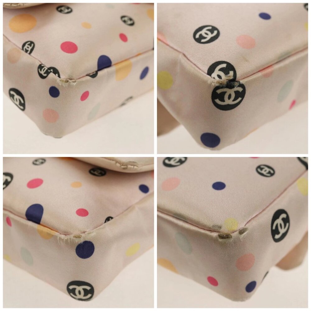 CHANEL Chain Shoulder Bag Satin Pink Gold - Picture 14 of 16